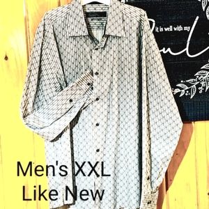 JHANEBARNES Frequency TRIM FIT XXL Patterned Men's Dress Shirt 100% Cotton